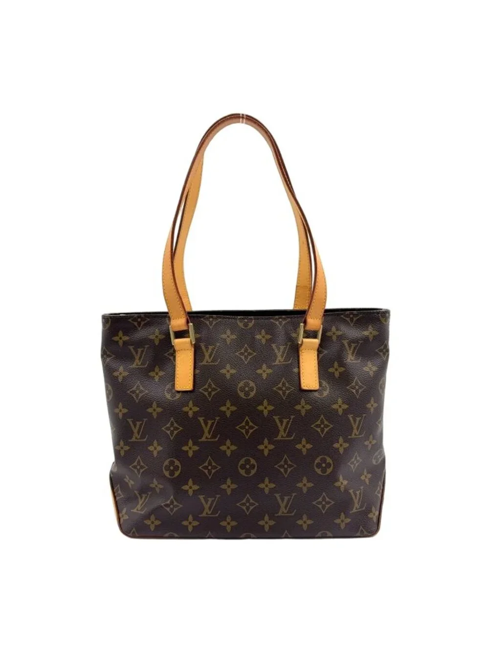 Louis Vuitton Cabas Piano Monogram Leather Brown Light Tote Gold - Picture 1 of 15